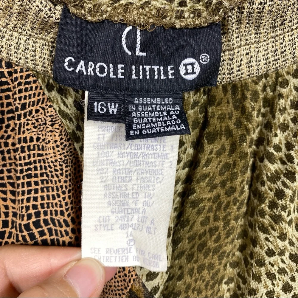 Carole Little Boho Skirt Womens Size 16W Patchwork Floral Animal Print - Picture 4 of 5
